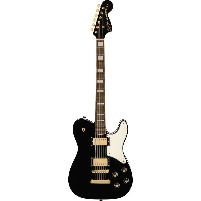 Foto van Squier paranormal troublemaker telecaster deluxe il black elektrische gitaar