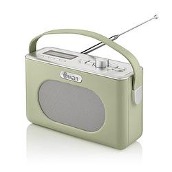 Foto van Swan draagbare retro radio dab+ - met bluetooth - groen