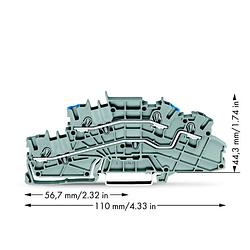 Foto van Wago 2003-6649 installatie-etageklem 5.20 mm spanveer toewijzing: n, l grijs 50 stuk(s)