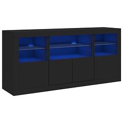 Foto van Vidaxl dressoir met led-verlichting 142,5x37x67 cm zwart