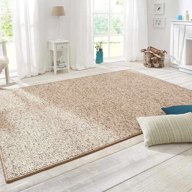 Foto van Vloerkleed wool - beige - dekbed-discounter.nl