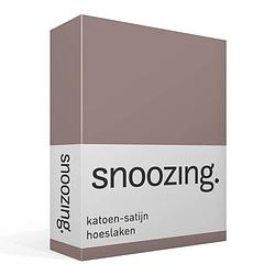 Foto van Snoozing - katoen-satijn - hoeslaken - 200x200 - taupe