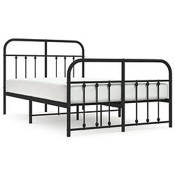 Foto van The living store bedframe scandinavisch - zwart - 207 x 125 x 100 cm - robuuste metalen constructie