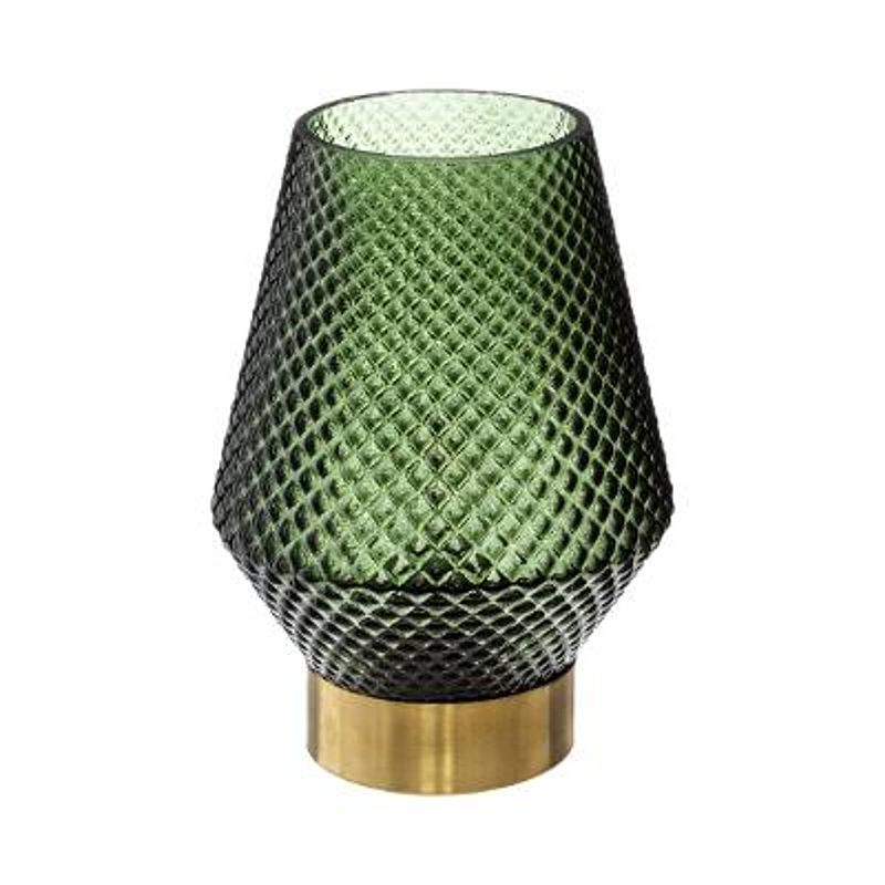 Foto van Casa di elturo led-lamp green - groen - goud - werkt op batterijen (incl. lamp) - ø12 x17 cm