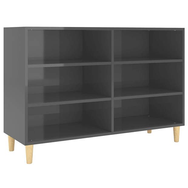 Foto van Vidaxl dressoir 103,5x35x70 cm spaanplaat hoogglans grijs