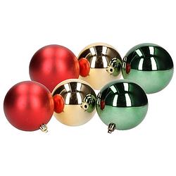 Foto van 12-delige kerstballen set rood/groen - kerstbal