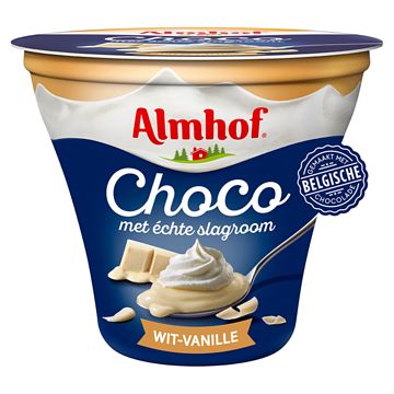 Foto van Almhof choco met slagroom witvanille 180g bij jumbo