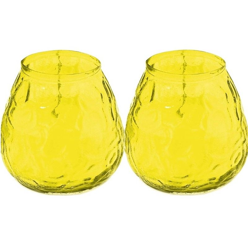 Foto van 2x citrus geurkaarsen in glazen houder 48 branduren - geurkaarsen