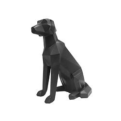 Foto van Present time - beeld origami dog sitting - zwart