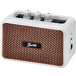 Foto van Fazley kubo bt pocket white 5w oplaadbare gitaarversterker / bluetooth speaker