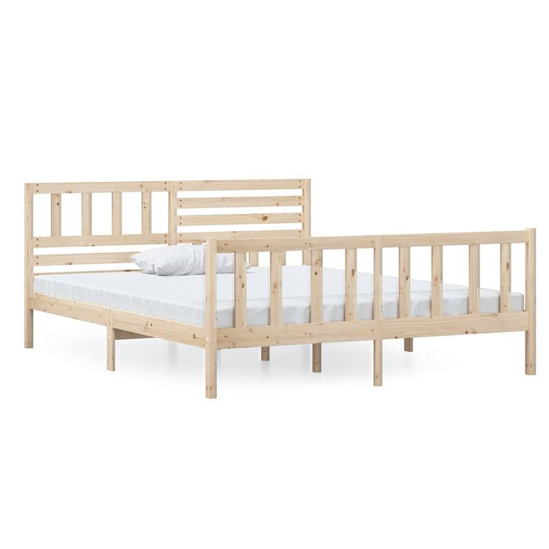 Foto van The living store bedframe grenenhout - 205.5 x 126 x 100 cm - onbehandeld