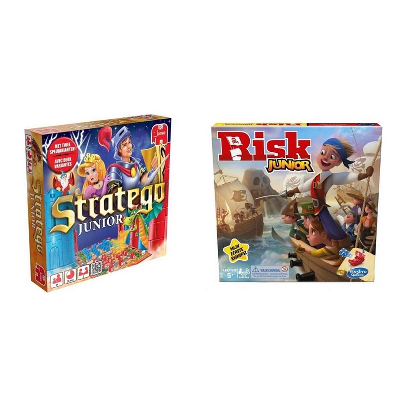 Foto van Spellenbundel - 2 stuks - stratego junior & risk junior