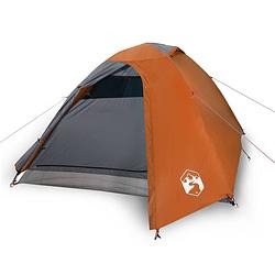 Foto van Vidaxl tent 2-persoons 264x210x125 cm 185t taft grijs en oranje