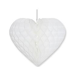 Foto van Bruiloft decoratie hart wit 28 x 32 cm - hangdecoratie