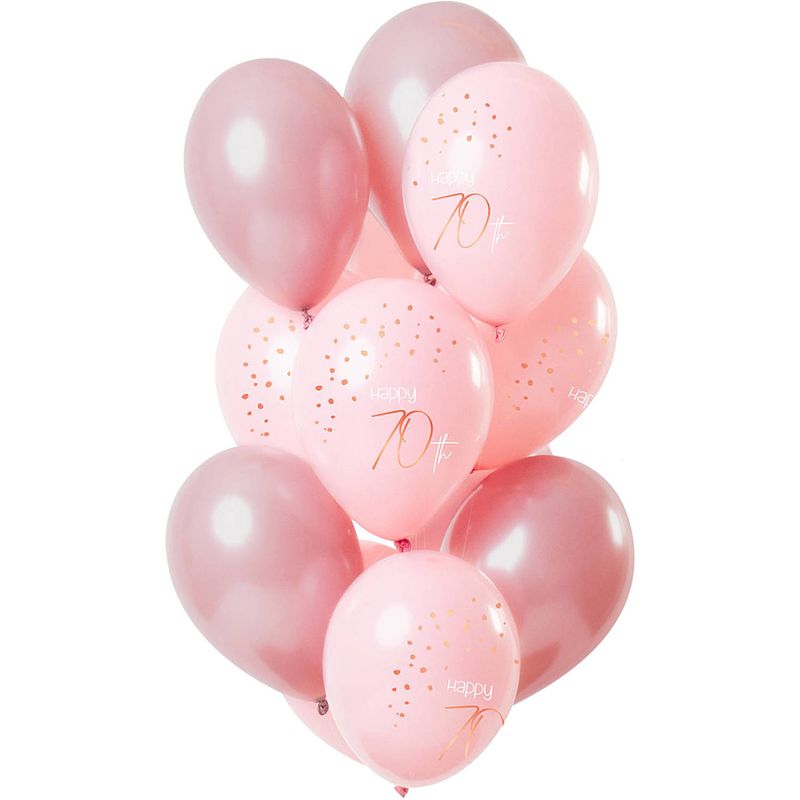 Foto van Folat ballonnen elegant lush blush 70 jaar 30 cm roze 12 stuks