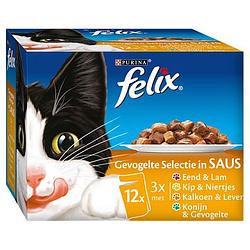 Foto van Felix® original gevogelte selectie in saus kattenvoer 12x85g bij jumbo