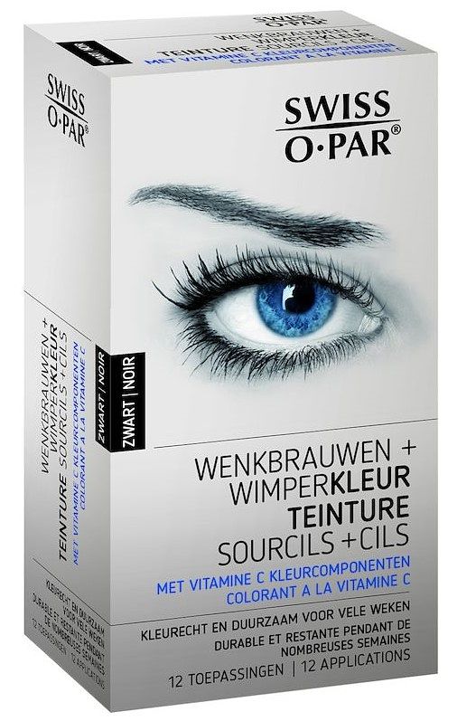 Foto van Swiss o par wenkbrauwen en wimperkleur zwart