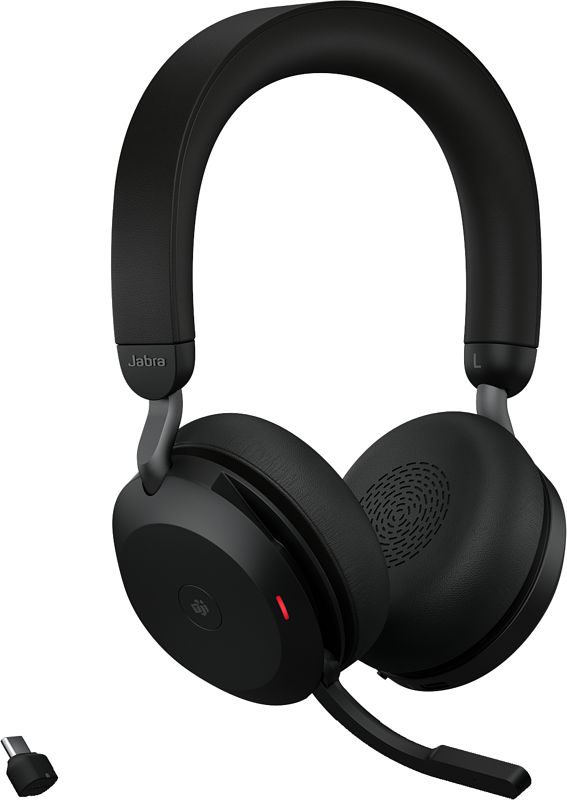 Foto van Jabra evolve2 75 usb c ms teams draadloze office headset zwart