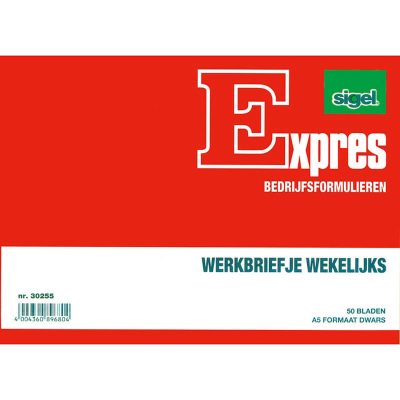 Foto van Sigel expres notitieblok werkbrief a5 papier rood 50 vel