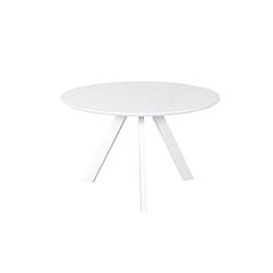 Foto van Eettafel rond ronsi wit 120cm ronde eettafel