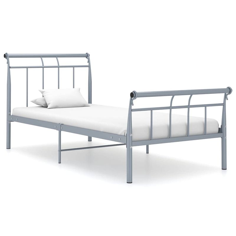 Foto van Vidaxl bedframe metaal grijs 100x200 cm