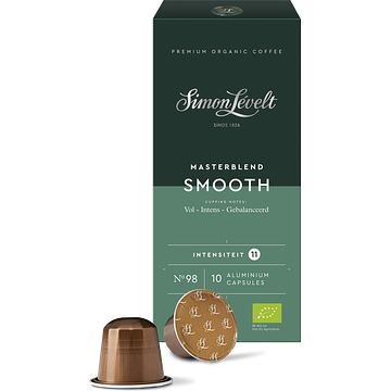 Foto van Simon levelt masterblend smooth gemalen koffie in capsules 10 stuks 57g aanbieding bij jumbo | 2e halve prijs