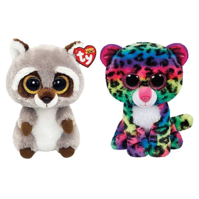 Foto van Ty - knuffel - beanie boo's - racoon & dotty leopard