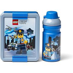 Foto van Lego® city lunchset - drinkbeker en broodtrommel - blauw / grijs