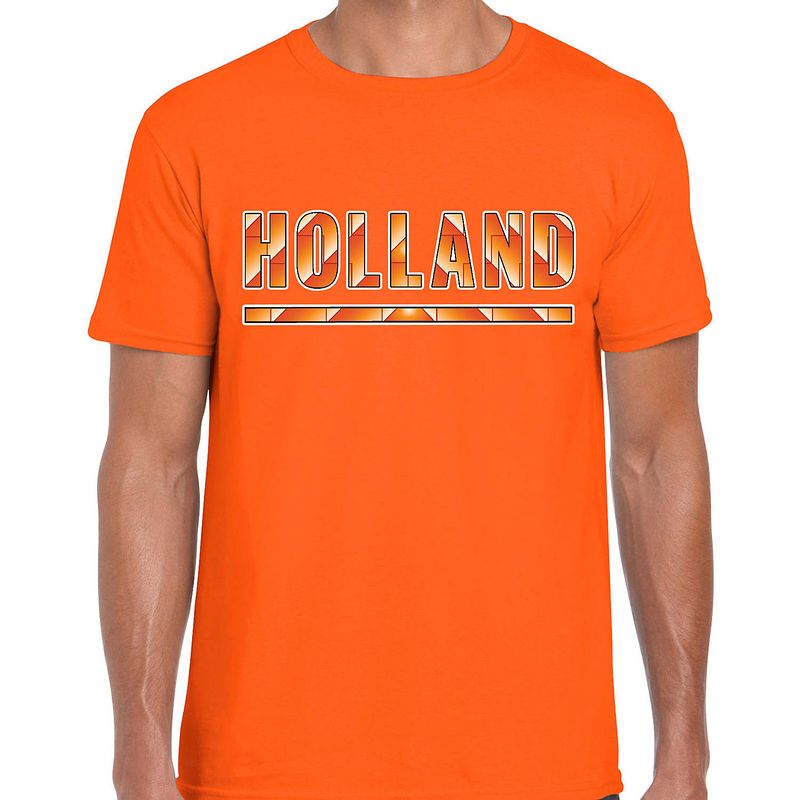 Foto van Holland / nederlands elftal supporter t-shirt oranje voor heren l - feestshirts