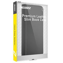 Foto van Accezz premium leather slim book case voor apple iphone 13 pro telefoonhoesje zwart