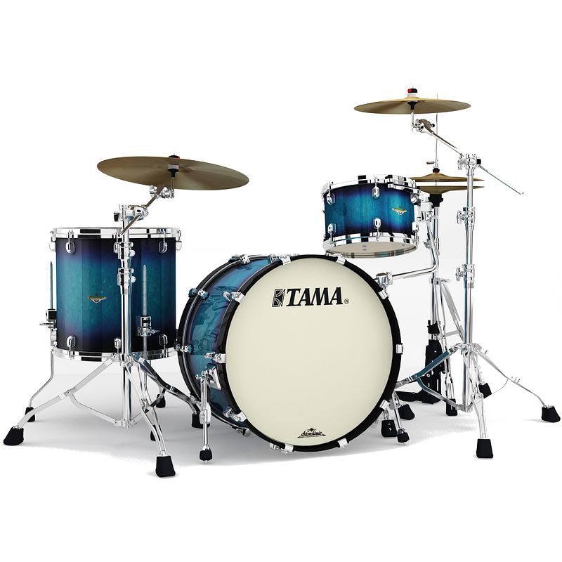 Foto van Tama ma32czs-meb starclassic maple molten electric blue burst 3d. shellset