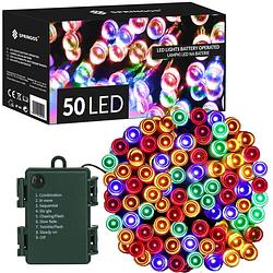Foto van Kerstverlichting 5,5 m batterij 50 led multicolor