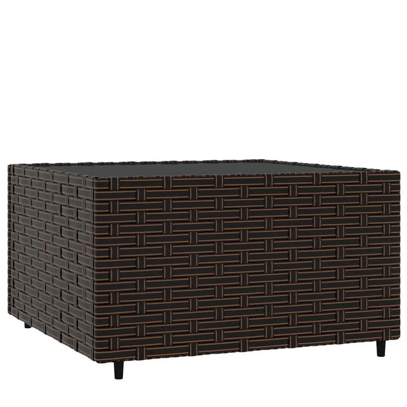 Foto van Infiori salontafel tuin vierkant 50x50x30 cm poly rattan bruin