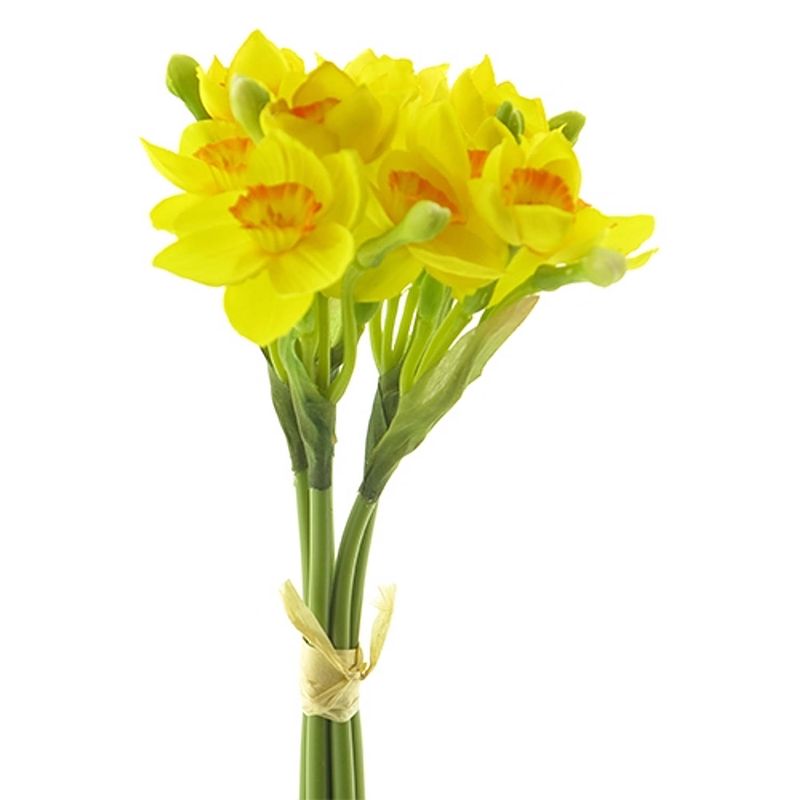Foto van Nova nature - daffodil bundle x5 yellow/orange 32 cm kunstbloem