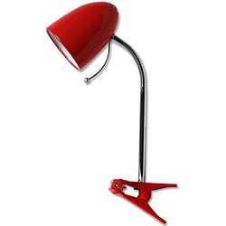 Foto van Led klemlamp - aigi wony - e27 fitting - flexibele arm - rond - glans rood