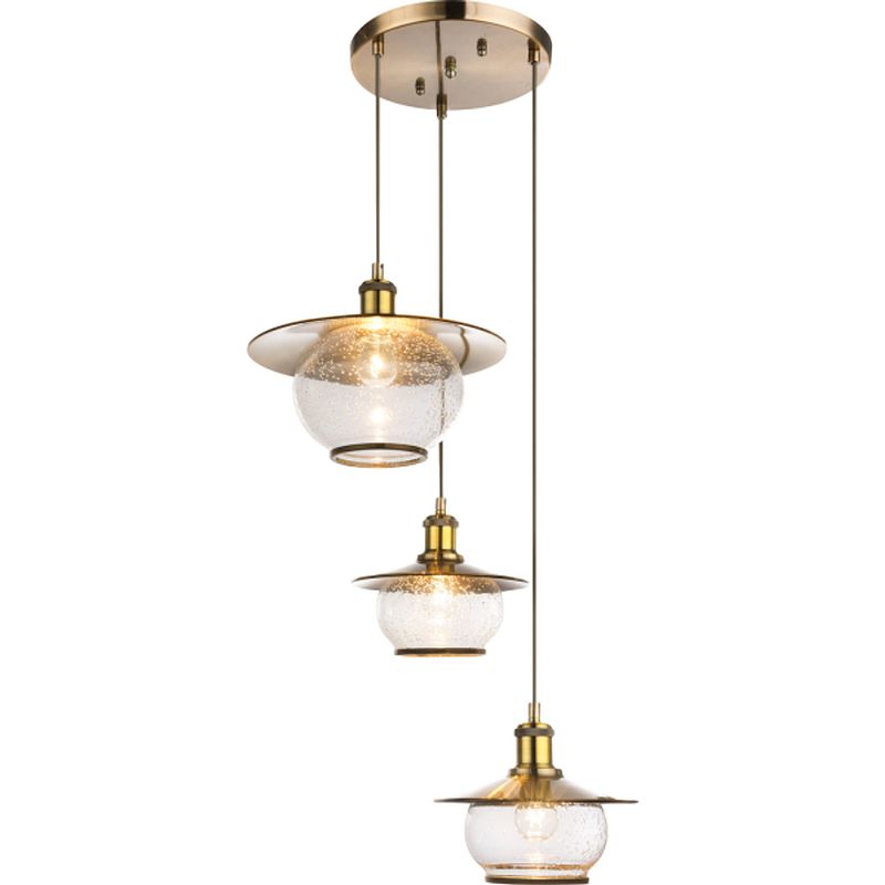 Foto van Klassieke hanglamp nevis - l:45cm - e27 - metaal - brons