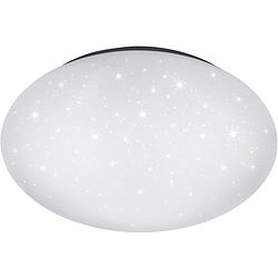 Foto van Led plafondlamp - trion luka ster - 18w - aanpasbare kleur - dimbaar - afstandsbediening - rond - mat wit