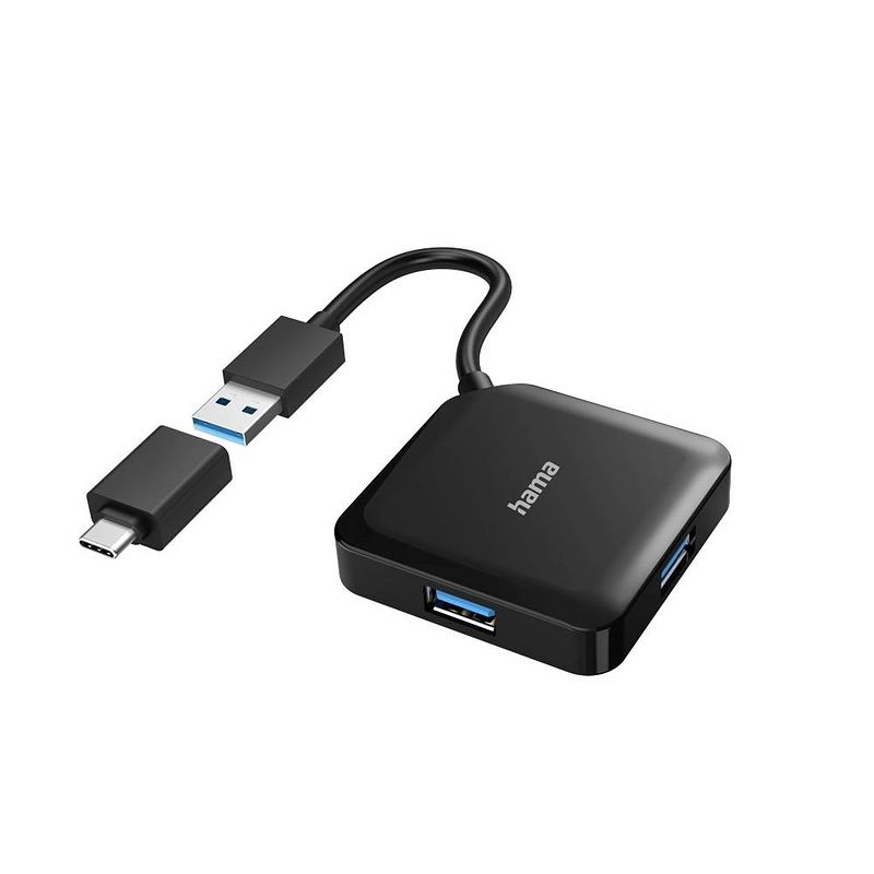 Foto van Hama hama 4 poorten usb 3.0-hub zwart