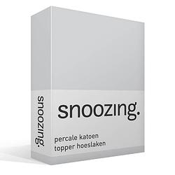 Foto van Snoozing - topper - hoeslaken - 90x200 cm - percale katoen - grijs