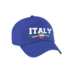 Foto van Italie / italy landen pet / baseball cap blauw voor kinderen - verkleedhoofddeksels