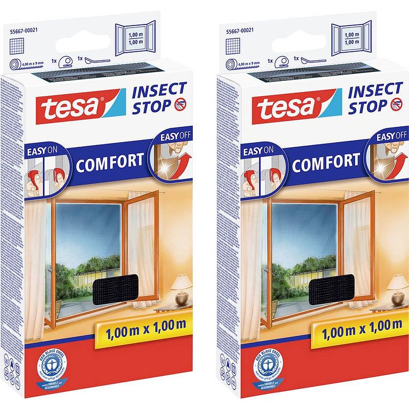 Foto van Tesa comfort 55667-00500-00 vliegenhor antraciet 2 stuk(s)