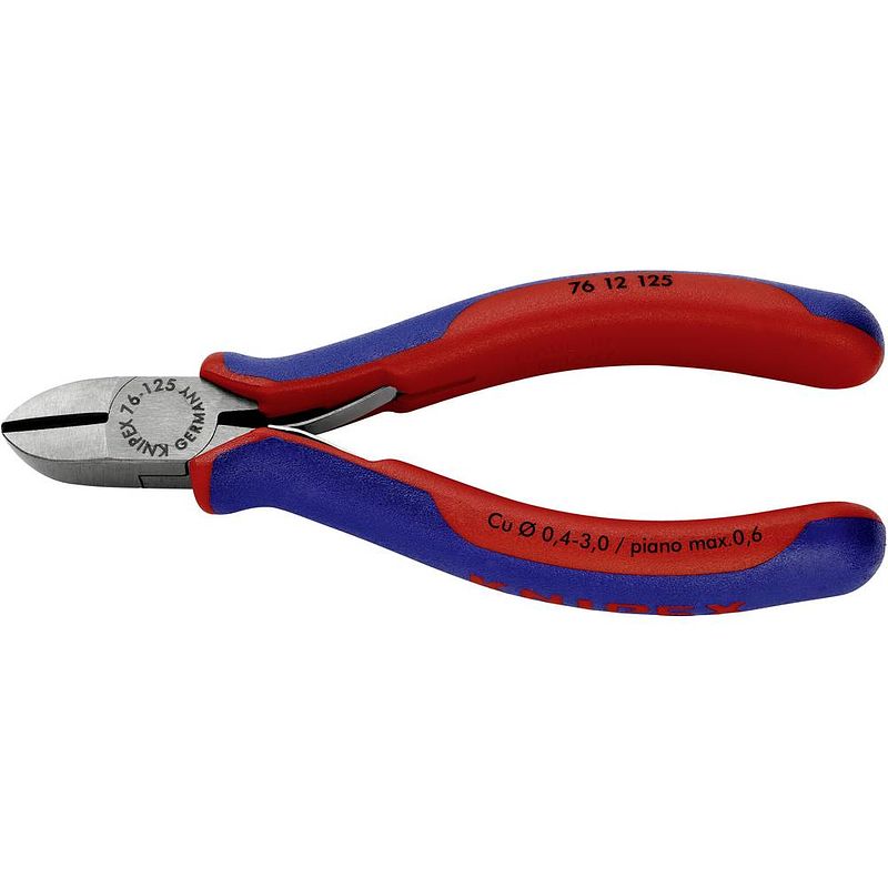 Foto van Knipex 76 12 125 76 12 125 elektronica en fijnmechanica zijkniptang met facet 125 mm