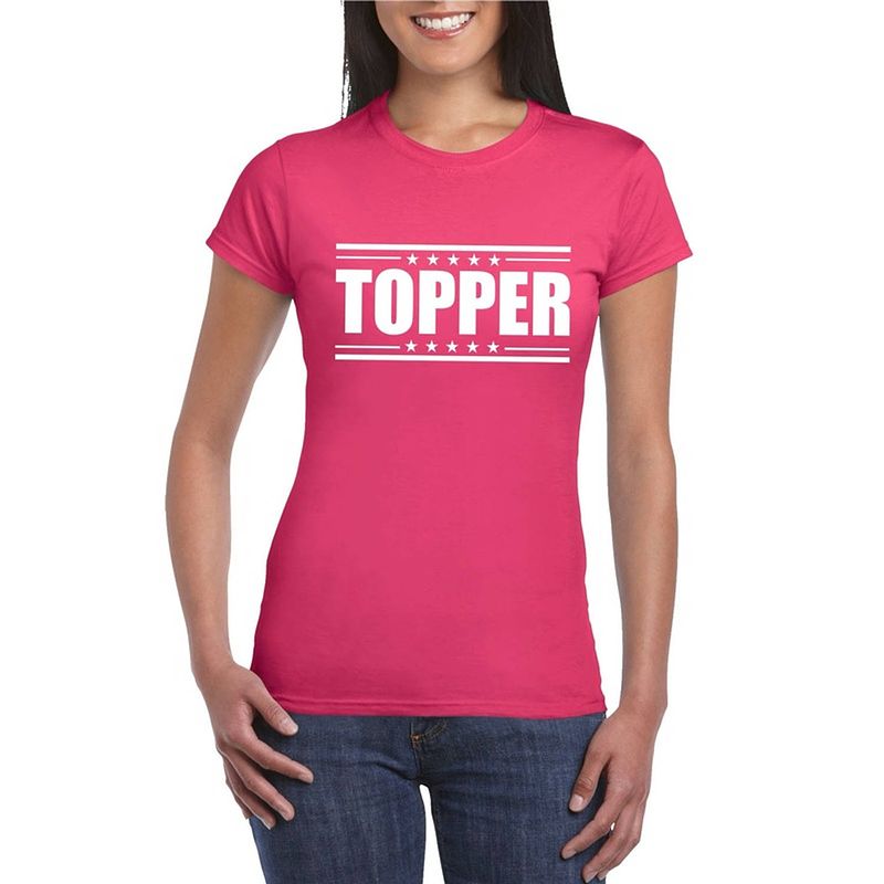 Foto van Topper t-shirt fuchsia roze dames l