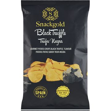 Foto van Snackgold gourmet potato crisps black truffle flavour 125g bij jumbo