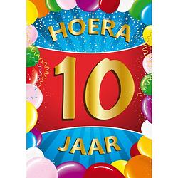 Foto van 10 jaar mega deurposter 59 x 84 cm leeftijd verjaardag feestartikelen - feestposters