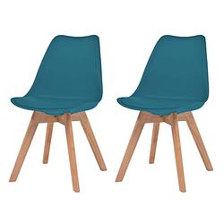 Foto van Vidaxl eetkamerstoelen 2 st kunstleer turquoise