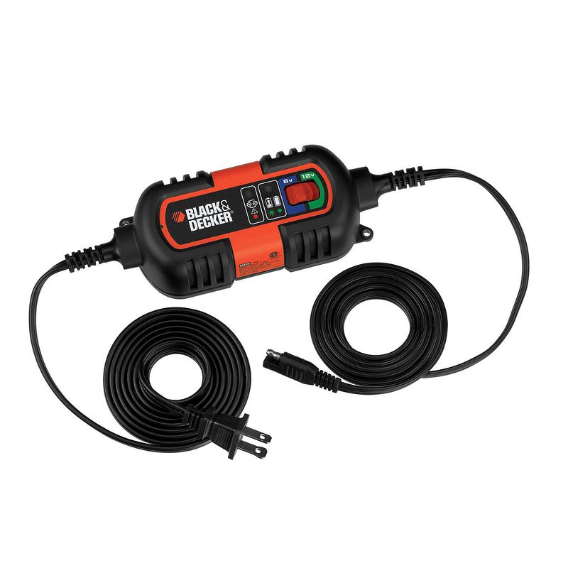 Foto van Black+decker acculader bdv090 - 6 v en 12 v - 3 soorten aansluitingen - beveiligd - indicatoren