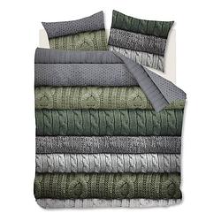 Foto van Beddinghouse benwick flanel dekbedovertrek - lits-jumeaux (240x200/220 cm + 2 slopen) - flanel - groen