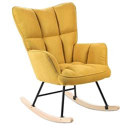 Foto van Beliani oulu - schommelstoel-geel-polyester