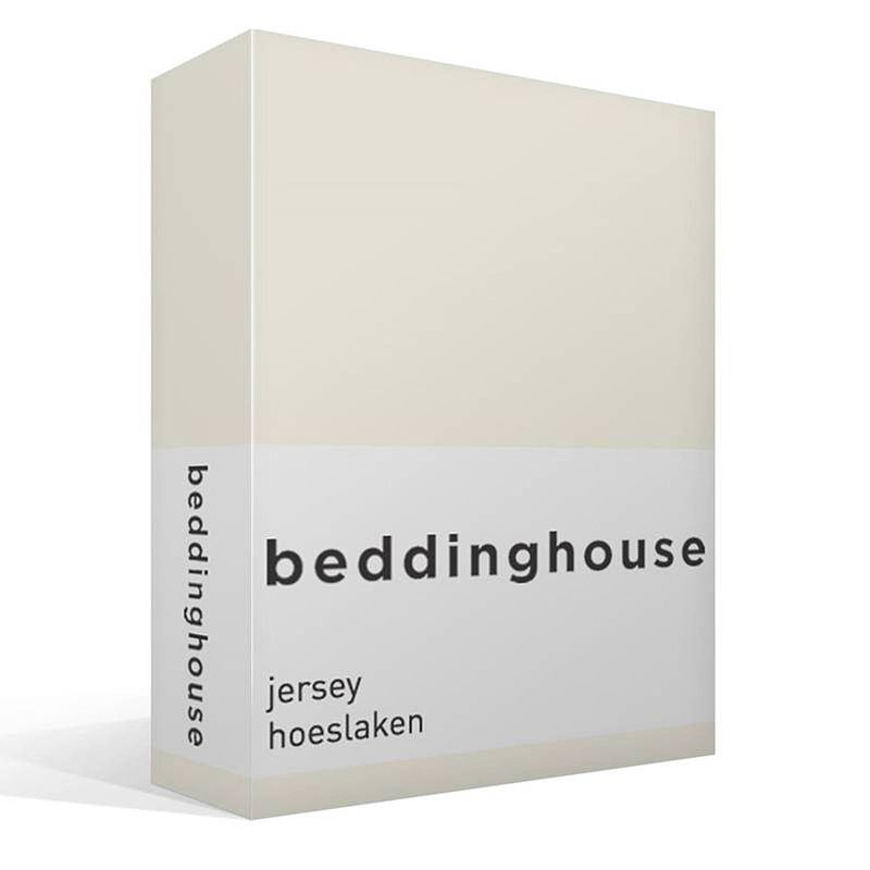 Foto van Beddinghouse jersey hoeslaken - 100% gebreide jersey katoen - lits-jumeaux (160x200/220 cm) - natural